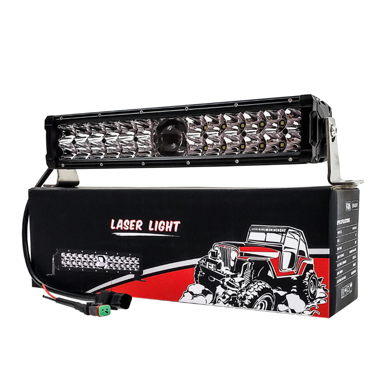 15 inch Dual Row Osram + Laser 132W LED Light Bar