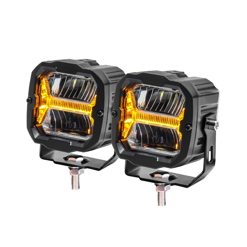 3 Inch 50W Suqare Round White Yellow Fog Light LED Driving Light With DRL